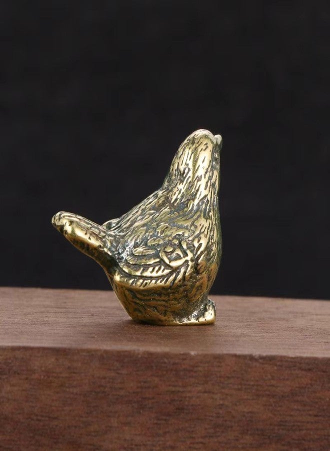 ALHBEJT Brass Golden Bird Figurines Small Birds Statues Vintage Brass Bird Statue Retro Figurine Home Decor Ornaments for Living Room, Bedroom, Office Desktop, Cabinets (2Pcs Sparrow) - Image 5